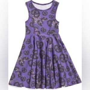 Terez Purple Kids Skater Dress with Chocolate Covered pretzel  Design